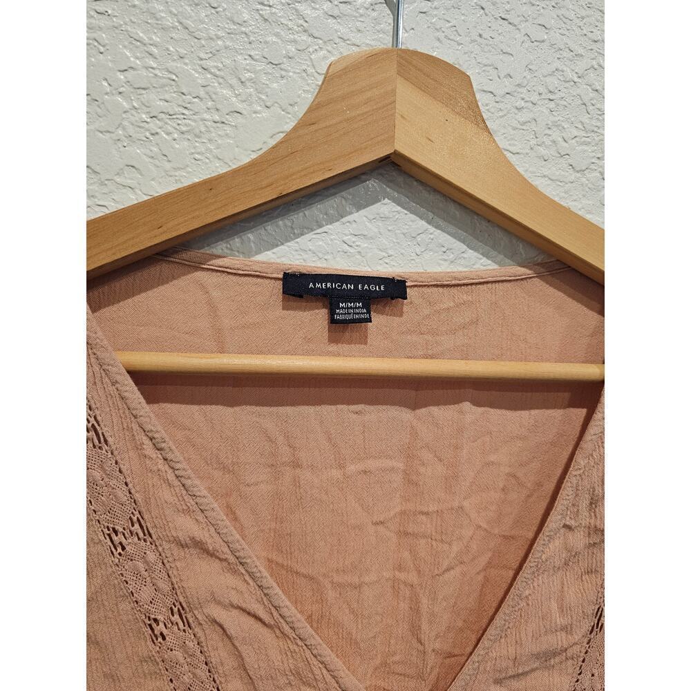 American Eagle Terracotta boho bell blouse sz Medium - Picture 3 of 4